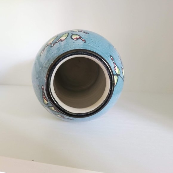 Cerulean Blue vintage L. Berman Art Studio Pottery Vase - Picture 7 of 9